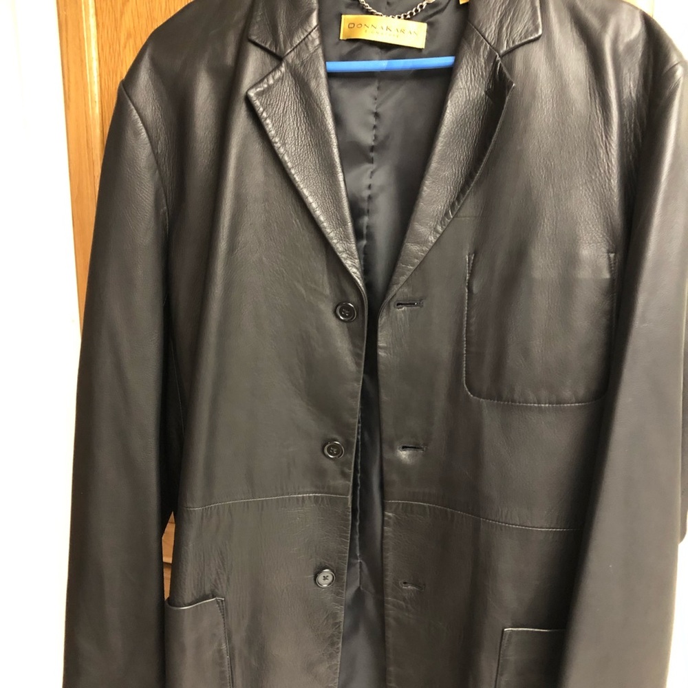 Men’s Donna Karan Signature Leather Blazer